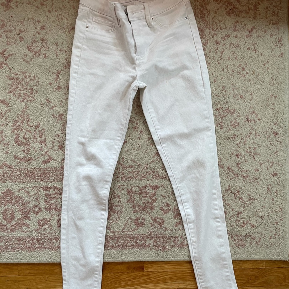 YMI mid rise white pants